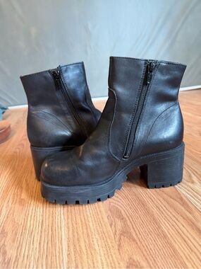 Aldo Black Chunky Platform Ankle Boots